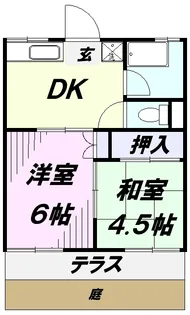 コーポ名取1号棟【1階】の間取り