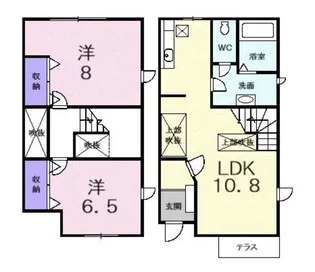 メゾネット アルファ【1階】の間取り
