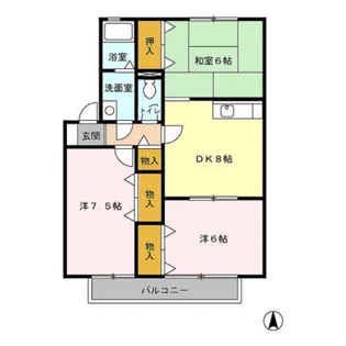パークサンハイム【1階】の間取り