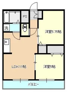 南台ハイツ【4階】の間取り