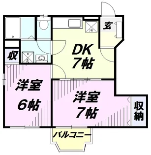 プリムローズII【1階】の間取り