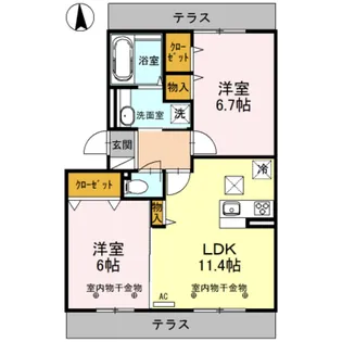 ヴィラグランデⅡ【1階】の間取り