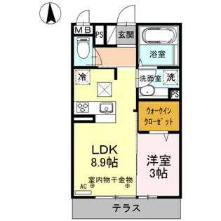ヴィラグランデⅡ【106号室】の間取り