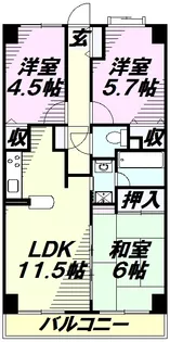 所沢メゾンドパルク【7階】の間取り