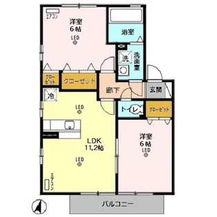 サニーヒル霞 B【2階】の間取り