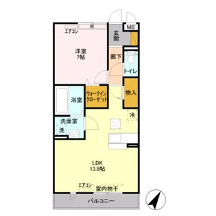 エスポワール神明【1階】の間取り