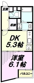 1DKの間取り画像