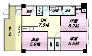 ヴィラーミ檸檬館【1階】の間取り