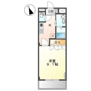 1Kの間取り画像