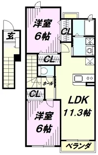 ソレアード・アヤ【2階】の間取り