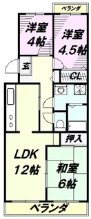 コーポレート美原2号棟【1階】の間取り