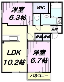 メゾンドールⅢ【2階】の間取り