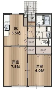コンフォート柏原B【1階】の間取り
