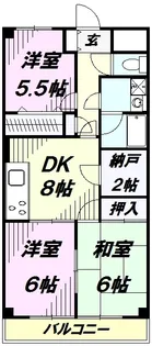 グリーンガーランド所沢2号館【3階】の間取り