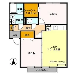 グランドゥール B【202号室】の間取り