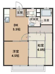 ときわハイツ【1階】の間取り