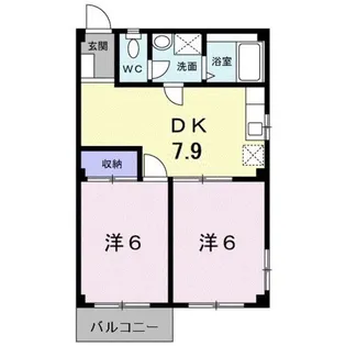 ハイツ本町B【2階】の間取り