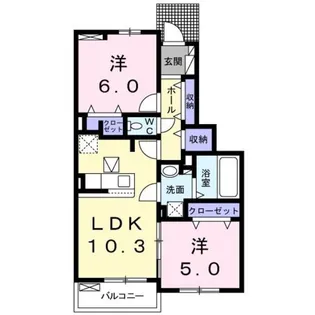 コリーヌ【1階】の間取り
