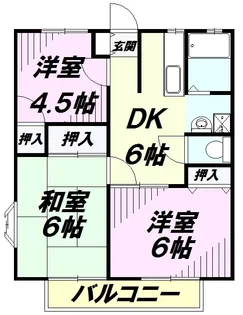 ファミールケイB【2階】の間取り