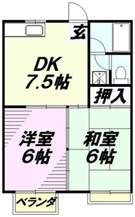 リバーサイドハイツB棟【1階】の間取り