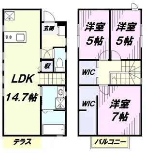 東京都東村山市久米川町5丁目【一戸建】の間取り