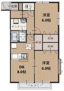 コンフォート柏原B【2階】の間取り