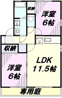 セジュール新町 B【1階】の間取り