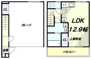 エミベース 入間 鍵山【1号室】の間取り