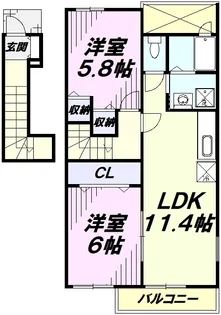 ユイマール【2階】の間取り