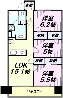 プラウド所沢寿町【13階】の間取り