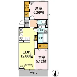 グリシーヌ【1階】の間取り