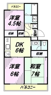 所沢メゾン1号館【3階】の間取り