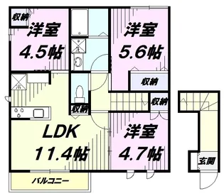 セレストブルーB棟【2階】の間取り