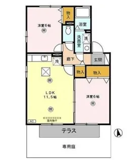 セジュール新町 B【1階】の間取り