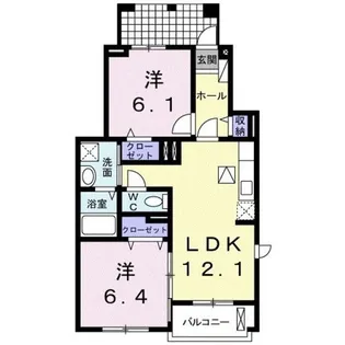 カレント 久米川【1階】の間取り