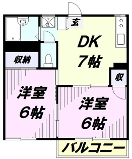 2DKの間取り画像