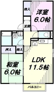 パティオ B【2階】の間取り