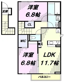アゼリアエイト B【2階】の間取り