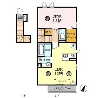 三葉屋【2階】の間取り