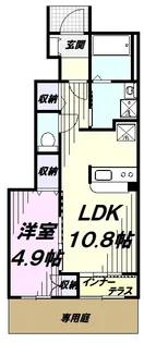 ウォーターミル十二番館【1階】の間取り