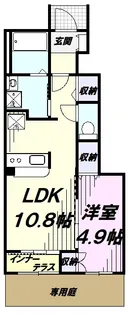 ウォーターミル十二番館【1階】の間取り