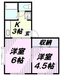 ヴィラ八国山【1階】の間取り