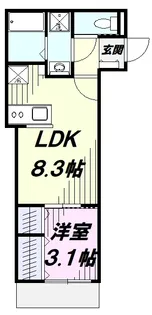 KLEIS西所沢【103号室】の間取り