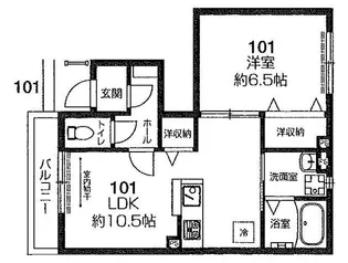 コンフォート・スクウェアB【1階】の間取り