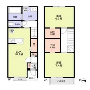 クレール【1階】の間取り