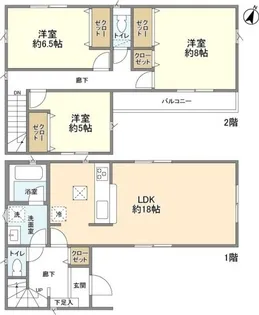 埼玉県新座市新堀1丁目【一戸建】の間取り