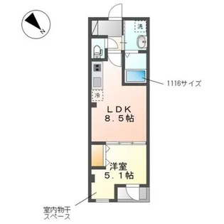 1LDKの間取り画像