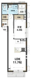 モンターニュ【1階】の間取り