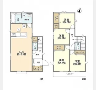 東京都東村山市廻田町1丁目【一戸建】の間取り