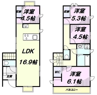 東京都東村山市廻田町1丁目【一戸建】の間取り